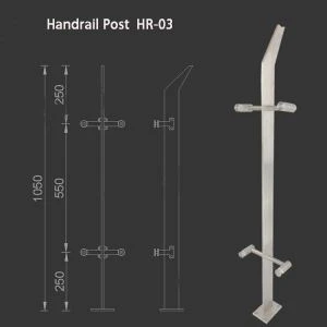 স্টেইনলেস স্টিল গ্লাস Handrail
